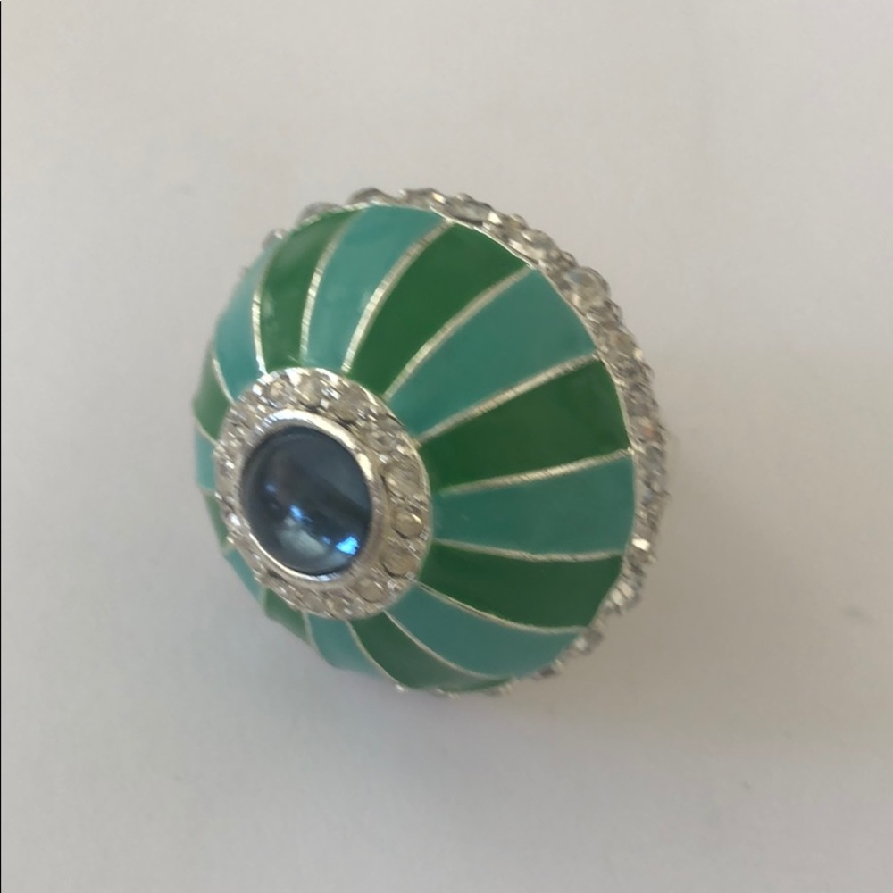 Signed Designer Yosca Large Enamel Dome Ring